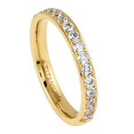 017-3mm Titanium Yellow IP Plated Half Eternity White CZ