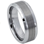 002-8mm Brushed Center Shiny Lines Beveled Edge