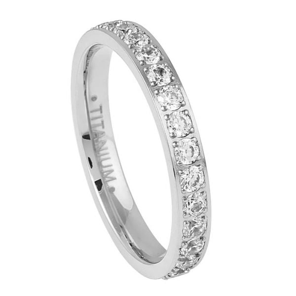 075-3mm Titanium Full Eternity White CZ