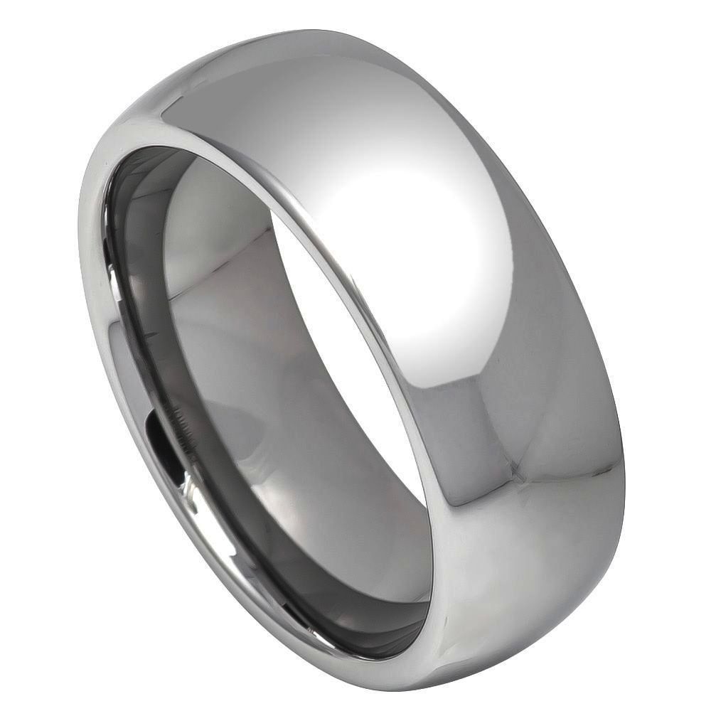 013b-8mm Polished Shiny Domed Ring