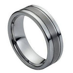 028-8mm Ring Polished Shiny Double Grooved Brushed Center