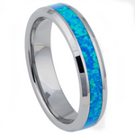 532-6mm Synthetic Blue Green Opal Inlay Beveled Edge