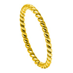 057-2mm Yellow Gold IP Plated Twisted Titanium Ring