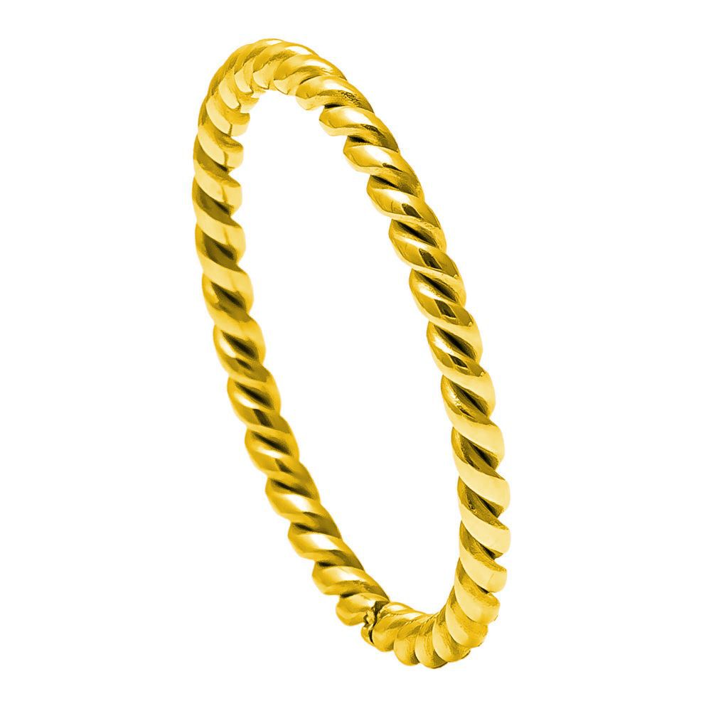 057-2mm Yellow Gold IP Plated Twisted Titanium Ring