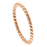 059-2mm Rose Gold IP Plated Twisted Titanium Ring