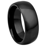 077-8mm High Polish Black IP Plate Classic Domed Band