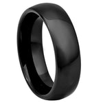 088-6mm High Polish Black IP Plate Classic Domed Band