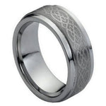 093-9mm Brushed Center Laser Engraved Celtic Pattern