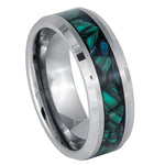 1001-8mm Beveled Edge with Malachite Chips Inlay