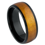 1014-8mm Black IP Plated Dyed Caramel Fawn Stain Solidified Wood