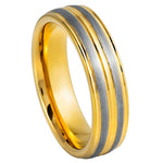 1042-6mm Yellow IP Plated Pinstripe & Gun Metal