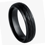 1044-6mm Black IP Diamond Faceted Finish with Center Groove