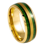 1045-8mm Yellow Gold IP & Jade Wood Inlay