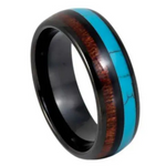 1049-8mm Black IP Koa & Turquoise Inlays