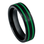 1051-6mm Black IP Plated Ice Finish with Two Green Lines