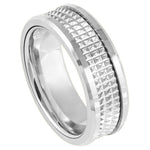 1053-8mm Silver IP Plated Jagged Center