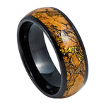 1064-8mm Dome Black IP Plated Cork & Gold Glitter Inlay