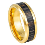 1065-8mm Yellow IP Plated Zebra Wood Inlay