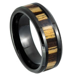 1068-8mm Black IP Plated Zebra Wood Inlay