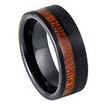 1070-8mm Black IP Plated & Koa Wood Inlay