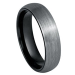 1076-6mm Black & Gun Metal IP Plated Domed Brushed