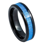 1085-6mm Black IP Plated with Imitation Bamboo Grain Fiber Inlay