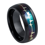 1088-8mm Black IP Plated with Rainbow LGBTQ Gradient & EKG Cutout
