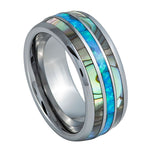 1089-8mm Domed Ring with Opal & Mother of Pearl Inlay