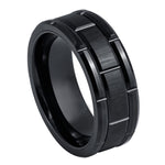 1092-8mm Black IP Plated Brick Pattern Design