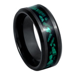 1094-8mm Black IP Plated Malachite Fragments Inlay