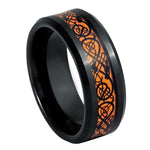1106-8mm Black IP Celctic Cutout over Orange Resin
