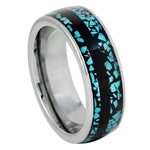 1115-8mm Turquoise Fragments Inlay & Black Strip Center