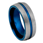 1117-8mm Grooved Damascus Blue Gold Plated
