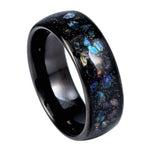 1119-8mm Dome Black IP Plated Colorful Glass Stones Inlay