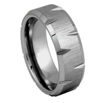 1121-8mm Unplated Alternating Wedge Cut Ring
