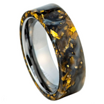 1122-8mm Black & Gold Foil Inlay Ring