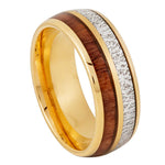 1126-8mm Yellow Gold IP Koa & Imitation Meteorite Inlays