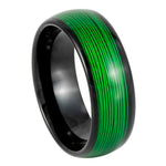 1127-8mm Domed Black IP Plated Rolled Green Wire Inlay