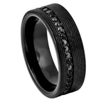 1134-8mm Black IP Plated Pipe-cut Grooved with Black CZ Eternity