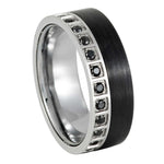 1137-8mm Black IP Plated Brushed & White CZ Eternity