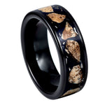 1152-8mm Black IP Plated with Rhodochrosite Inlay