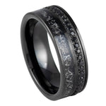 1163-8mm Black IP Plated with Black CZ Eternity & Titanium Shavings Inlay