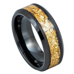 1168-8mm Black Plated with Golden Foil Inlay