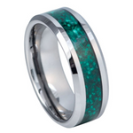 1169-8mm Beveled Edge with Natural Green Agate Inlay
