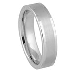 1177-6mm Platinum-plated White Tungsten Ring