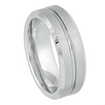 1182-8mm Platinum-plated White Tungsten Ring