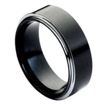 118-8mm High Polish Black IP Plated Stepped Edge