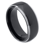 123-8mm Domed High Polish Black IP Plated Rounded Edge