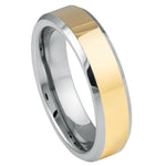 167-6mm Polished Shiny Gold Plated Center & Low Beveled Edge