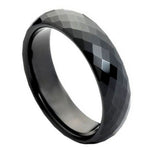 171-6mm Black IP Plated Faceted Ring